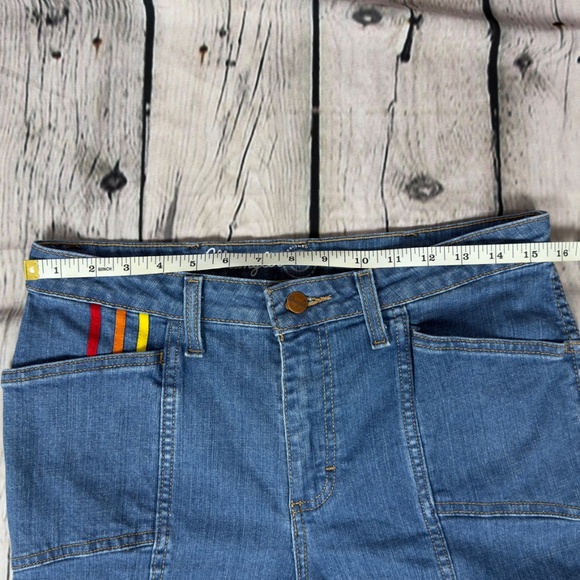 WRANGLER X MODCLOTH - Retro 70's Rainbow Pocket High Rise Jeans - 12 x 30 - Picture 9 of 11